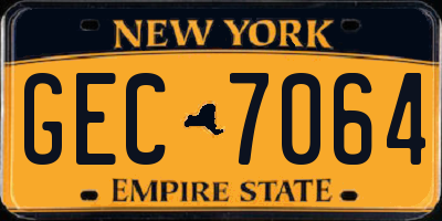 NY license plate GEC7064