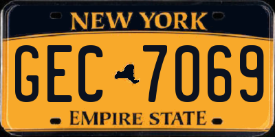 NY license plate GEC7069