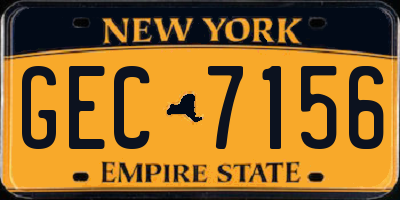 NY license plate GEC7156