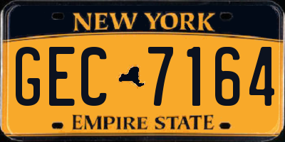 NY license plate GEC7164