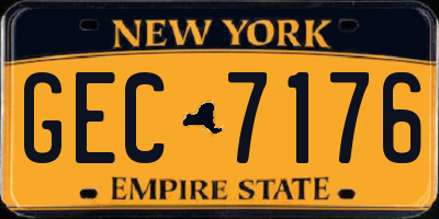 NY license plate GEC7176