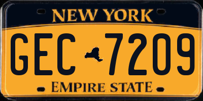 NY license plate GEC7209