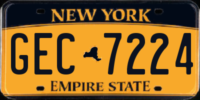 NY license plate GEC7224
