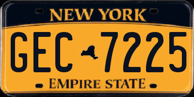 NY license plate GEC7225