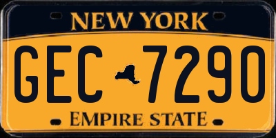 NY license plate GEC7290