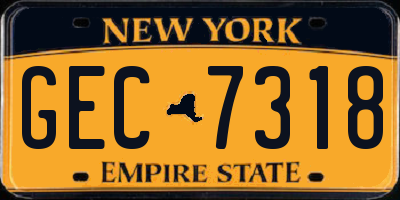 NY license plate GEC7318