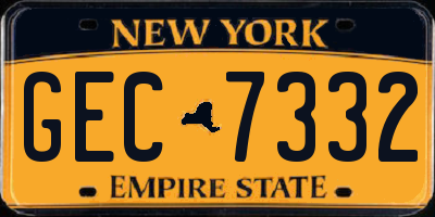 NY license plate GEC7332
