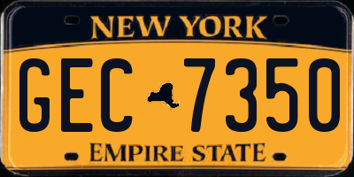 NY license plate GEC7350