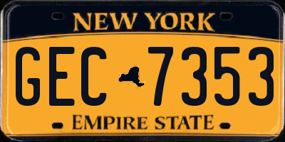 NY license plate GEC7353