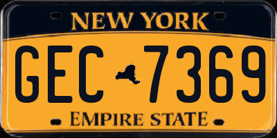 NY license plate GEC7369
