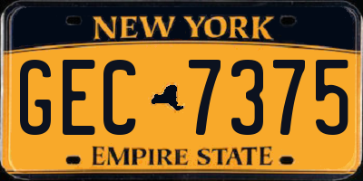 NY license plate GEC7375