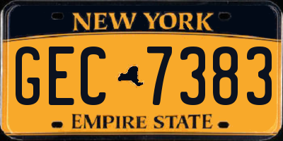 NY license plate GEC7383