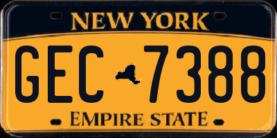 NY license plate GEC7388