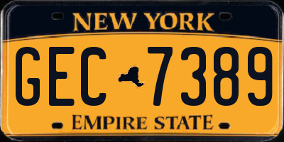 NY license plate GEC7389