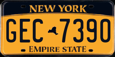 NY license plate GEC7390