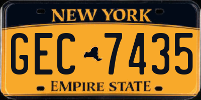NY license plate GEC7435
