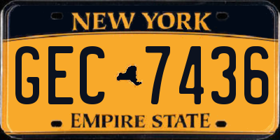 NY license plate GEC7436