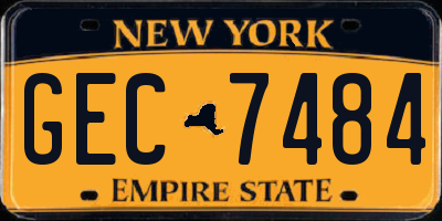 NY license plate GEC7484