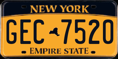 NY license plate GEC7520