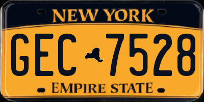 NY license plate GEC7528