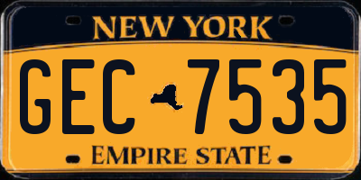 NY license plate GEC7535