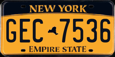 NY license plate GEC7536