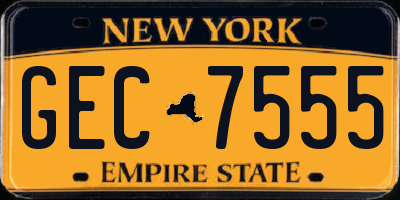 NY license plate GEC7555