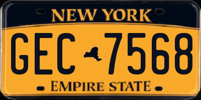 NY license plate GEC7568