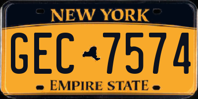 NY license plate GEC7574