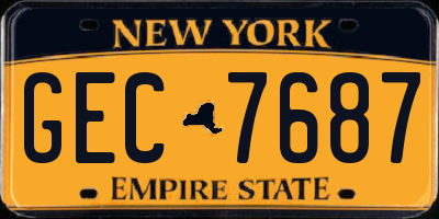 NY license plate GEC7687