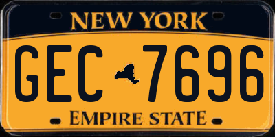 NY license plate GEC7696