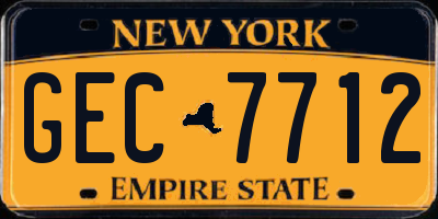NY license plate GEC7712