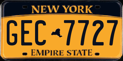 NY license plate GEC7727