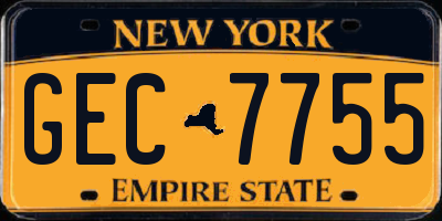 NY license plate GEC7755