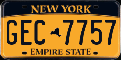 NY license plate GEC7757