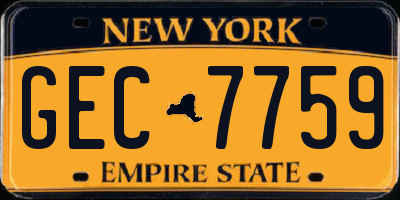NY license plate GEC7759