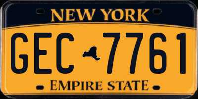 NY license plate GEC7761