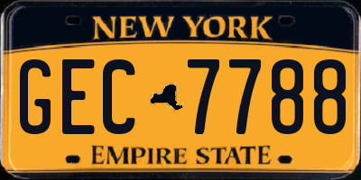 NY license plate GEC7788