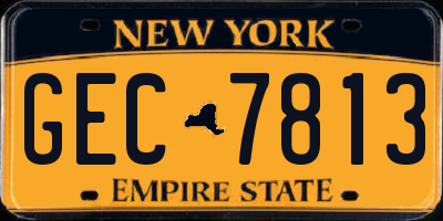 NY license plate GEC7813
