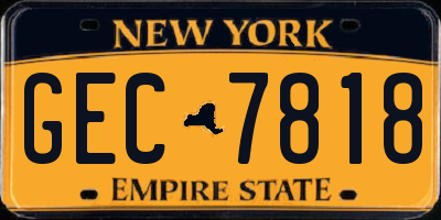 NY license plate GEC7818