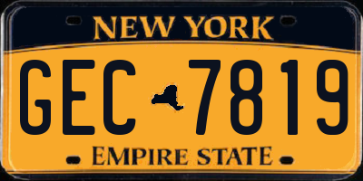 NY license plate GEC7819