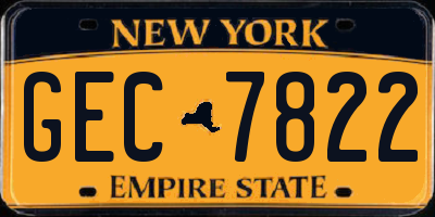 NY license plate GEC7822