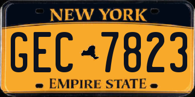 NY license plate GEC7823