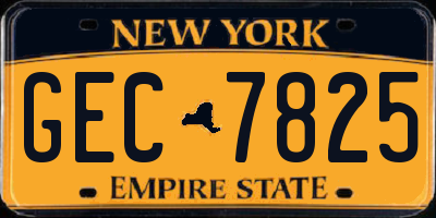 NY license plate GEC7825