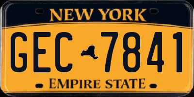 NY license plate GEC7841