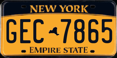 NY license plate GEC7865