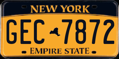 NY license plate GEC7872