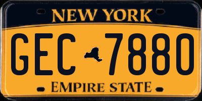 NY license plate GEC7880
