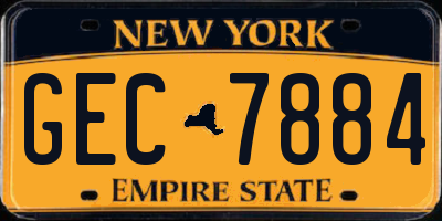 NY license plate GEC7884