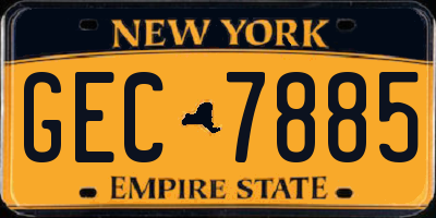 NY license plate GEC7885